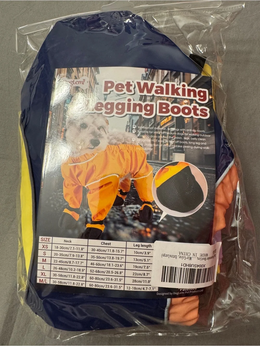 Doglemi Pet Walking Legging Boots Multi-Colored Size X-Large
